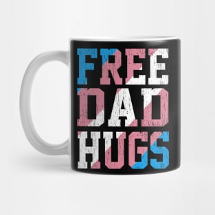 Rainbow Transgender LGBT Pride love Distressed Free Dad Hugs Mug